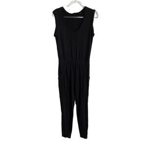 Lucky Brand Sleeveless Utility-Pocket Jumpsuit Dark Gray Size Medium Women's